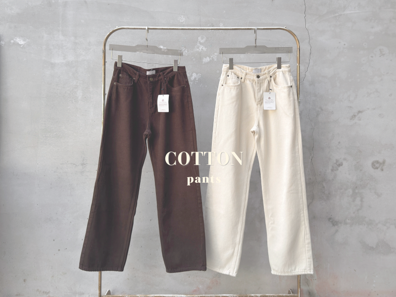 棉混羊毛直筒牛仔褲